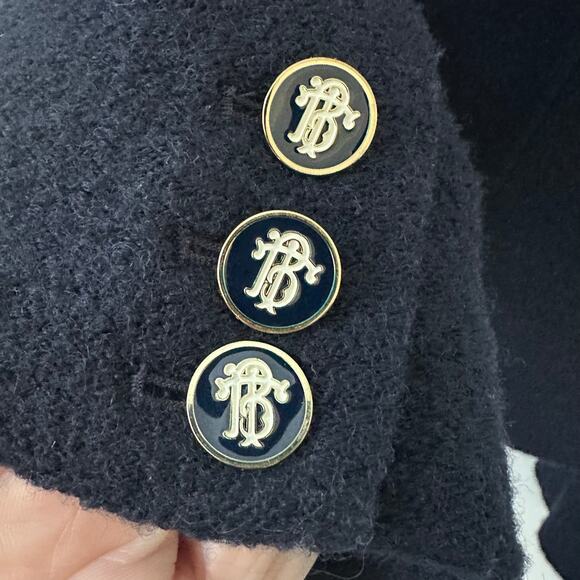 Tory Burch Nautical Wool Blazer Blue and White Size Medium EUC - Picture 6 of 6